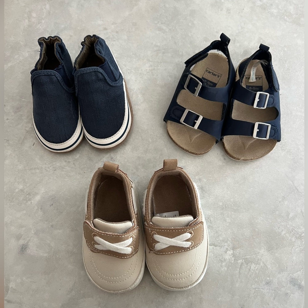 3 pairs of baby boy shoes